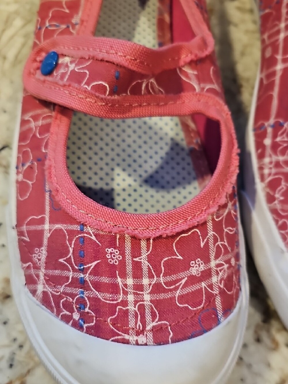 Keds Pink Floral Mary Jane Canvas Flats with Strap - Picture 7 of 7
